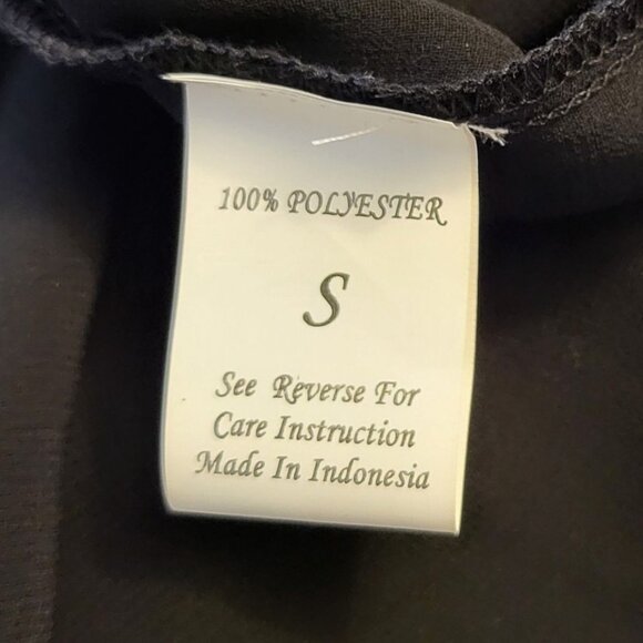 CHOCOLATE | Black Sleeveless Button Sheer Blouse - Picture 10 of 10